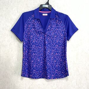Grand Slam Performance Breathable Mesh Polo Womens XL Purple Pink Golf